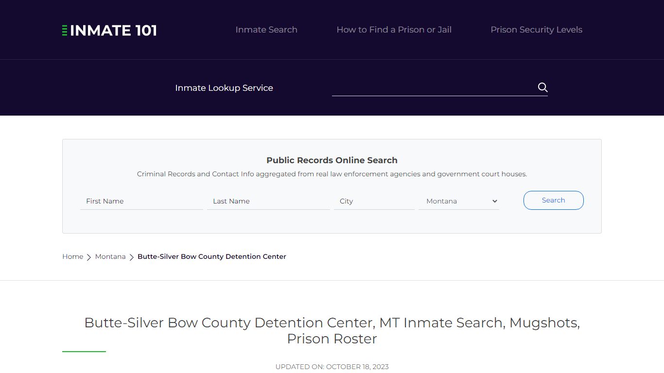 Butte-Silver Bow County Detention Center, MT Inmate Search, Mugshots ...